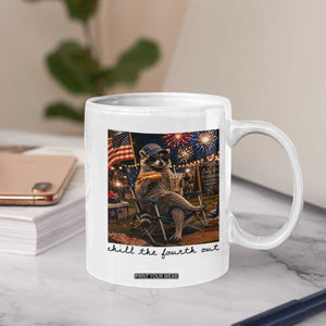 4th of July Raccoon Coffee Mug Chill The Fourth Out TS14 Print Your Wear