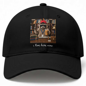 School Librarian Baseball Cap I Live Here Now Back to School