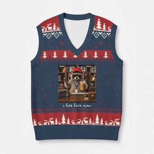 School Librarian V-Neck Knit Sweater Vest I Live Here Now Back to School