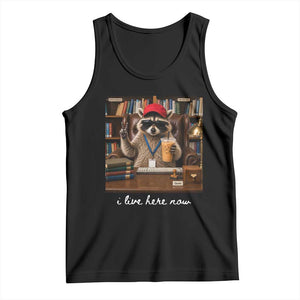 School Librarian Tank Top I Live Here Now Back to School