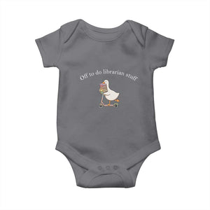 Silly Goose Librarian Baby Onesie Off To Do Librarian Stuff Book Lover Gift TS14 Charcoal Print Your Wear