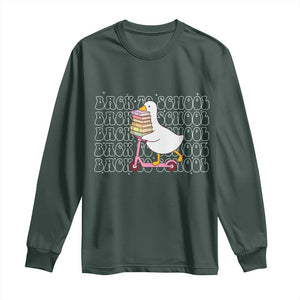 School Bus Driver Welcome Back to School Long Sleeve Shirt TS14 Dark Forest Green Print Your Wear