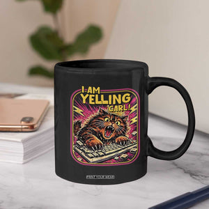 Funny I Am Yelling Carl Coffee Mug Screaming Donut Cat Meme