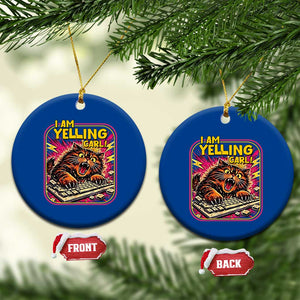 Funny I Am Yelling Carl Ceramic Ornament Screaming Donut Cat Meme