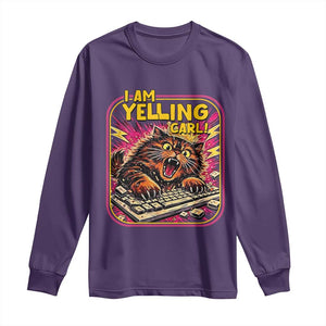 Funny I Am Yelling Carl Long Sleeve Shirt Screaming Donut Cat Meme