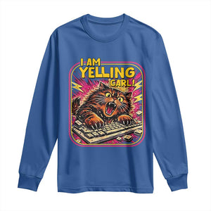 Funny I Am Yelling Carl Long Sleeve Shirt Screaming Donut Cat Meme