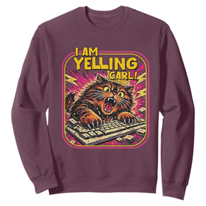 Funny I Am Yelling Carl Sweatshirt Screaming Donut Cat Meme