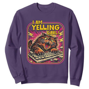 Funny I Am Yelling Carl Sweatshirt Screaming Donut Cat Meme