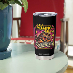 Funny I Am Yelling Carl Tumbler Cup Screaming Donut Cat Meme