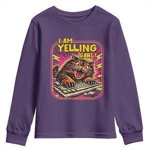 Funny I Am Yelling Carl Youth Sweatshirt Screaming Donut Cat Meme
