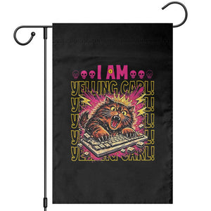 Funny I Am Yelling Carl Donut Cat Meme Garden Flag
