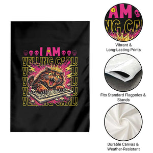 Funny I Am Yelling Carl Donut Cat Meme Garden Flag