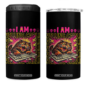 Funny I Am Yelling Carl Donut Cat Meme 4 in 1 Can Cooler Tumbler