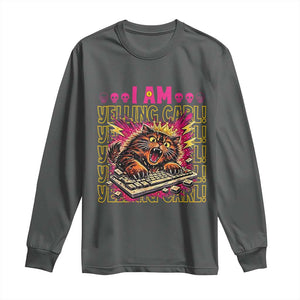 Funny I Am Yelling Carl Donut Cat Meme Long Sleeve Shirt