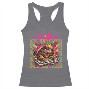 Funny I Am Yelling Carl Donut Cat Meme Racerback Tank Top