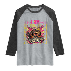 Funny I Am Yelling Carl Donut Cat Meme Raglan Shirt