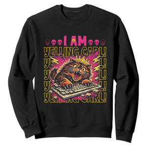 Funny I Am Yelling Carl Donut Cat Meme Sweatshirt