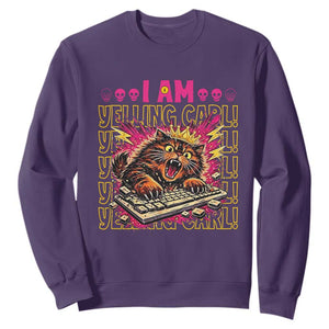 Funny I Am Yelling Carl Donut Cat Meme Sweatshirt