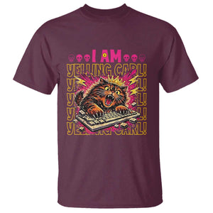 Funny I Am Yelling Carl Donut Cat Meme T Shirt