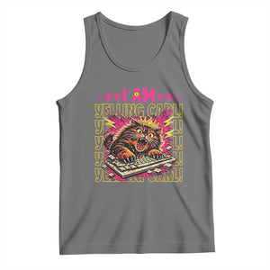 Funny I Am Yelling Carl Donut Cat Meme Tank Top