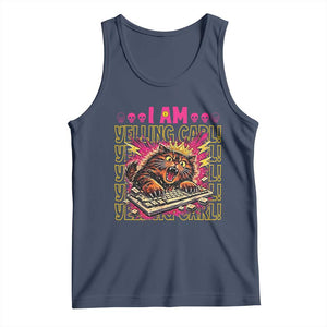 Funny I Am Yelling Carl Donut Cat Meme Tank Top