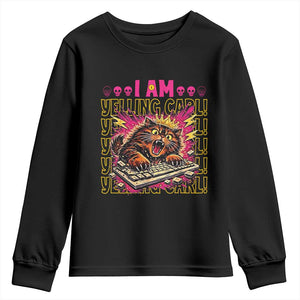 Funny I Am Yelling Carl Donut Cat Meme Youth Sweatshirt