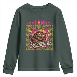 Funny I Am Yelling Carl Donut Cat Meme Youth Sweatshirt