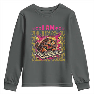 Funny I Am Yelling Carl Donut Cat Meme Youth Sweatshirt