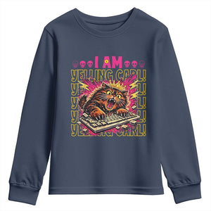 Funny I Am Yelling Carl Donut Cat Meme Youth Sweatshirt