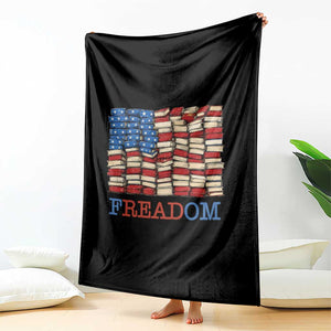 Freedom to Read Books Freadom Throw Blanket USA Flag Patriotic Library Book Lover