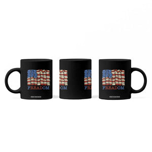 Freedom to Read Books Freadom Coffee Mug USA Flag Patriotic Library Book Lover