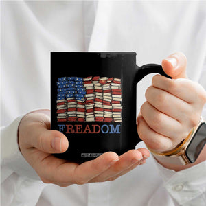 Freedom to Read Books Freadom Coffee Mug USA Flag Patriotic Library Book Lover