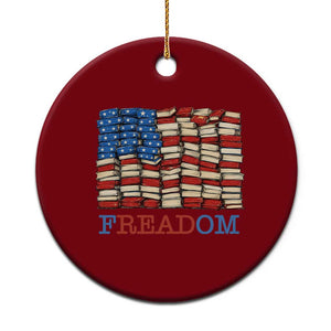 Freedom to Read Books Freadom Ceramic Ornament USA Flag Patriotic Library Book Lover