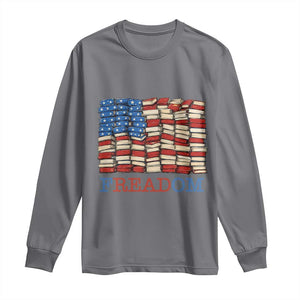 Freedom to Read Books Freadom Long Sleeve Shirt USA Flag Patriotic Library Book Lover
