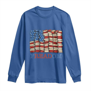 Freedom to Read Books Freadom Long Sleeve Shirt USA Flag Patriotic Library Book Lover