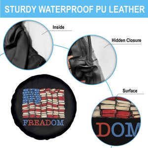 Freedom to Read Books Freadom Spare Tire Cover USA Flag Patriotic Library Book Lover