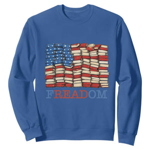 Freedom to Read Books Freadom Sweatshirt USA Flag Patriotic Library Book Lover