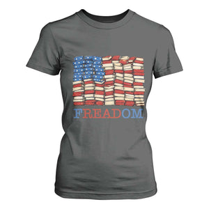Freedom to Read Books Freadom T Shirt For Women USA Flag Patriotic Library Book Lover