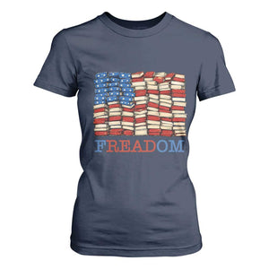 Freedom to Read Books Freadom T Shirt For Women USA Flag Patriotic Library Book Lover