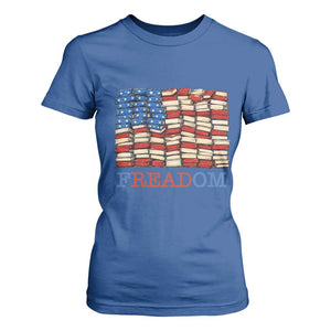 Freedom to Read Books Freadom T Shirt For Women USA Flag Patriotic Library Book Lover