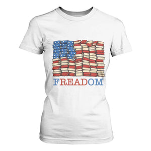 Freedom to Read Books Freadom T Shirt For Women USA Flag Patriotic Library Book Lover