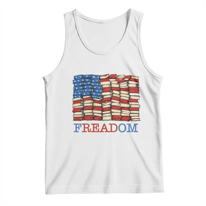 Freedom to Read Books Freadom Tank Top USA Flag Patriotic Library Book Lover