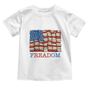 Freedom to Read Books Freadom Toddler T Shirt USA Flag Patriotic Library Book Lover