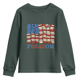 Freedom to Read Books Freadom Youth Sweatshirt USA Flag Patriotic Library Book Lover