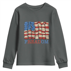 Freedom to Read Books Freadom Youth Sweatshirt USA Flag Patriotic Library Book Lover