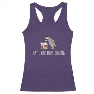 Just One More Chapter Racerback Tank Top Funny Raccoon Reading Book Lover Gift TS14 Purple Print Your Wear