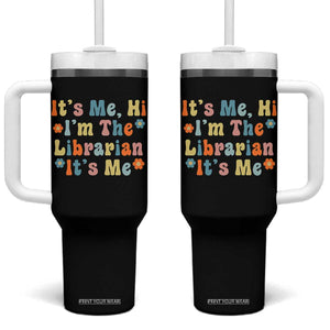 It's Me Hi I'm The Librarian Summer Reading Tumbler With Handle Funny Back to School TS14 One Size: 40 oz Black Print Your Wear