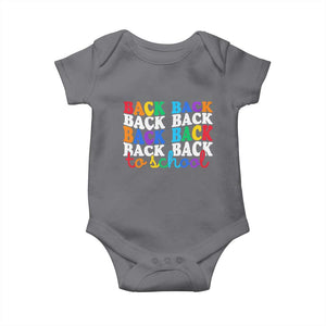 Groovy Back To School Baby Onesie First Day of School Colorful Teacher Student Kids TS14 Charcoal Print Your Wear
