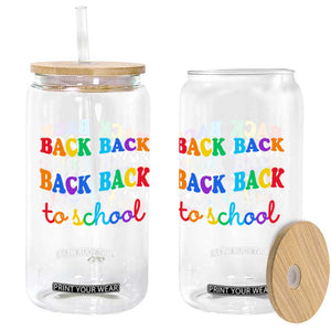 Groovy Back To School Glass Can First Day of School Colorful Teacher Student Kids TS14 Print Your Wear