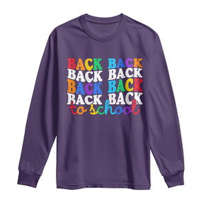 Groovy Back To School Long Sleeve Shirt First Day of School Colorful Teacher Student Kids TS14 Purple Print Your Wear